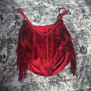 SHEIN Red String Crop Top